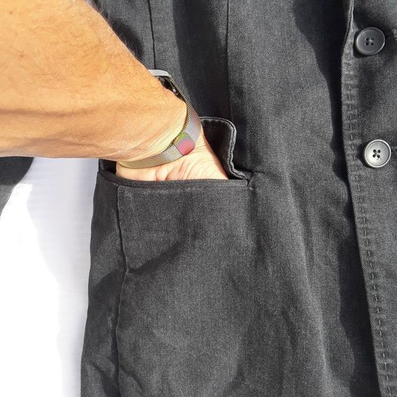 Decree black long line Jean jacket - Picture 3 of 11